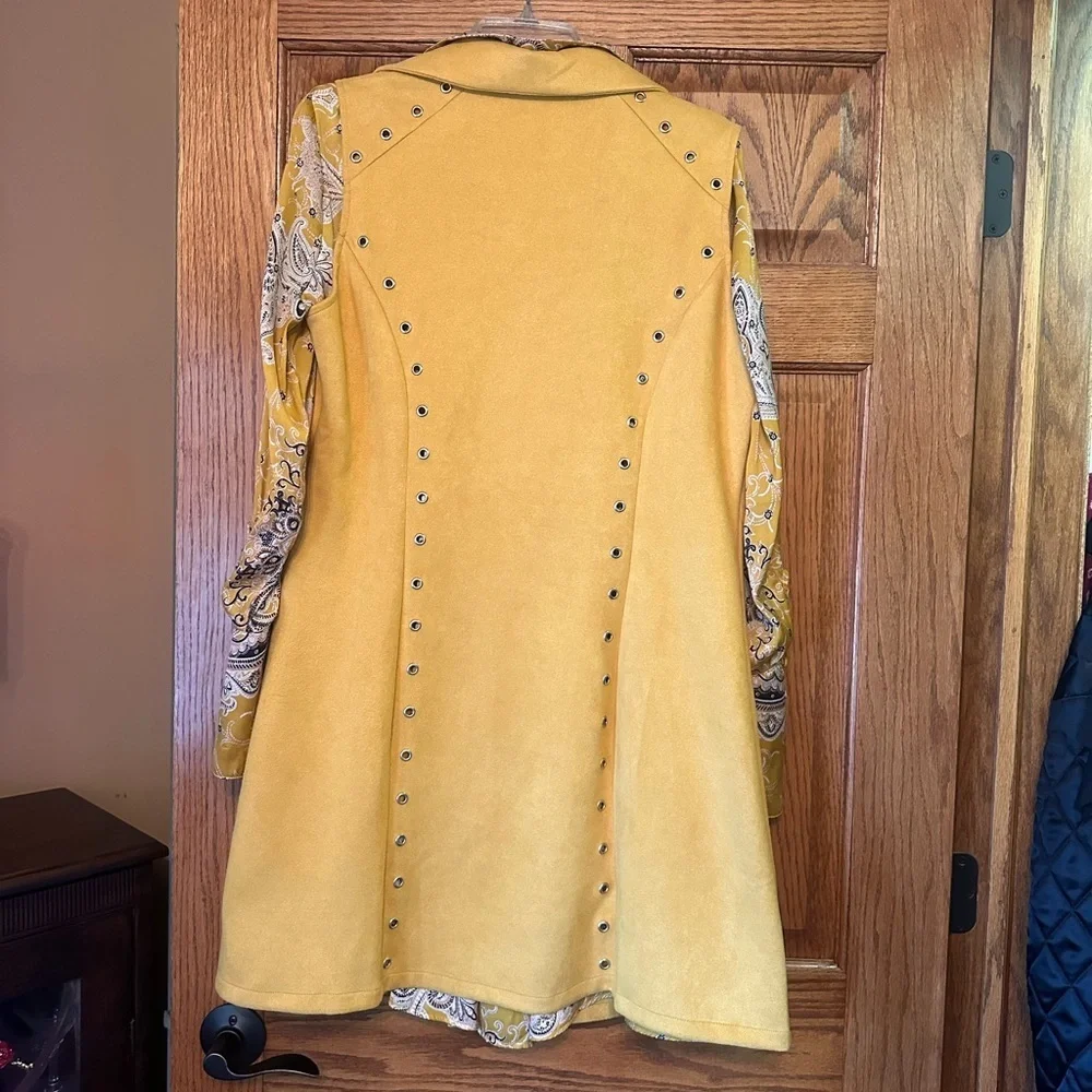 Free People Yellow Paisley Tunic Blouse - Picture 8 of 11